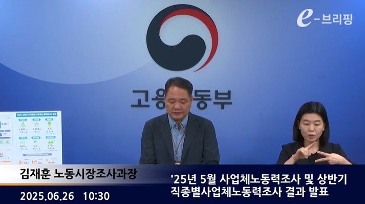  [고용노동부]25년 5월 사업체노동력조사 및 상반기 직종별사업체노동력조사 결과 발표(25.06.26.)