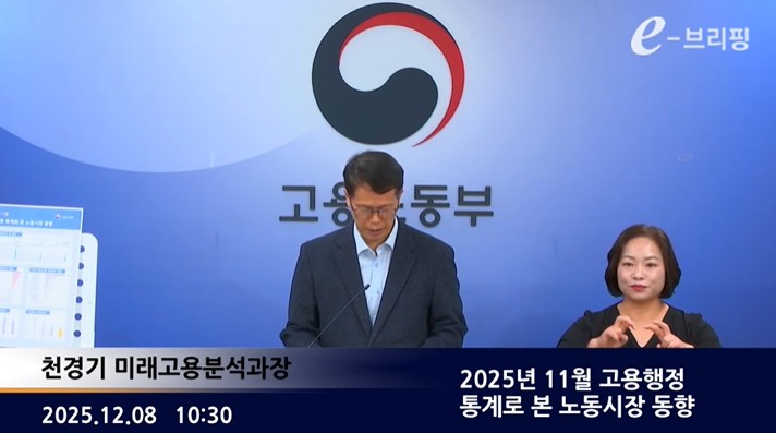 [고용노동부]2025년 11월 고용행정 통계로 본 노동시장 동향(25.12.08.)